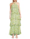 Vero Moda Women's Felicia Printed Ruffle Maxi Dress In Yellow Multi
