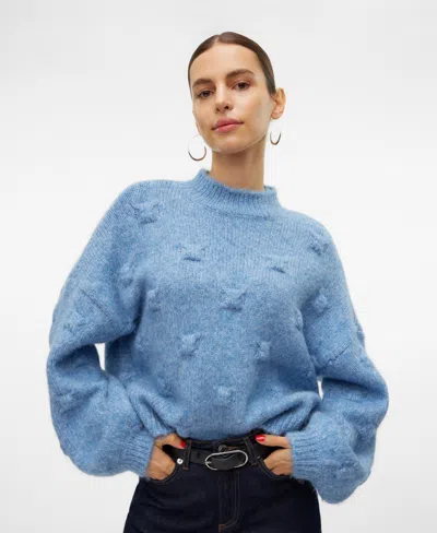 Vero Moda Women's Gail Long-sleeve Turtleneck Sweater In Allure Melange