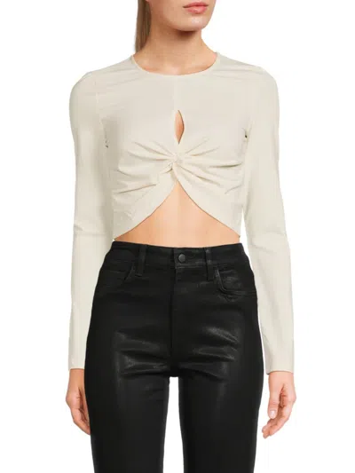 Vero Moda Women's Keyhole Twisted Crop Top In Birch