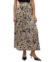 Vero Moda Kyra Drape Maxi Skirt In Black Aop: