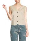 Vero Moda Women's Liana Sleeveless Button-front Vest In Beige