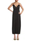 Vero Moda Women's Malou Pleated Slip Midi-dress In Black