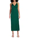 Vero Moda Women's Malou Pleated Slip Midi-dress In Dark Green