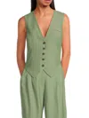 Vero Moda Women's Pinstripe Vest In Hedge Green