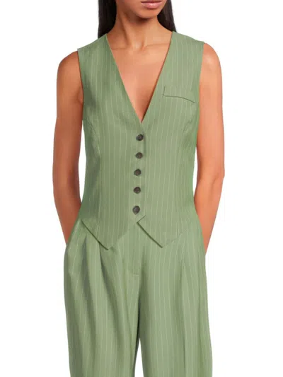 Vero Moda Women's Pinstripe Vest In Hedge Green