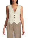 Vero Moda Linen Blend Vest In Oatmeal