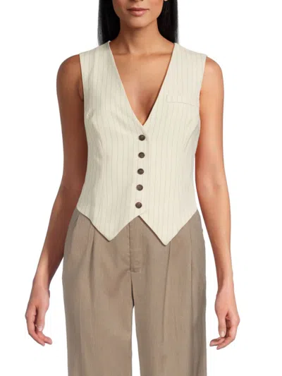 Vero Moda Linen Blend Vest In Neutral