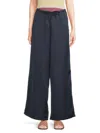 Vero Moda Women's Satin Wide-leg Drawstring Pants In Blue