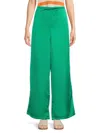 Vero Moda Women's Satin Wide-leg Drawstring Pants In Green