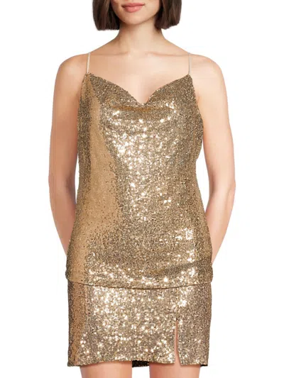 Vero Moda Women's Sequin Cami Top In Gold
