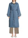 Vero Moda Women's Solva Mid-wash Denim Trench Coat In Medium Blue