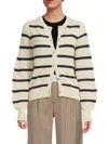 Vero Moda Women's Striped Cardigan In Birch Navy
