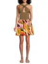 Vero Moda Women's Tilly Abstract-print Pleated Miniskirt