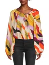 Vero Moda Women's Tilly Abstract-print Tie-neck Blouse