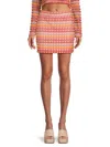 Vero Moda Women's Tina Patterned Crochet Miniskirt In Pink