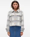 Vero Moda Zilja Short Jacket In Light Grey