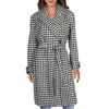 Vero Moda Womens Houndstooth Midi Wrap Coat In Black