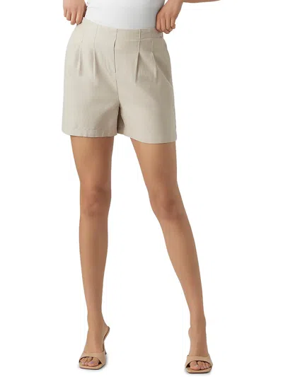 Vero Moda Womens Pleated High Rise Flat Front In Beige