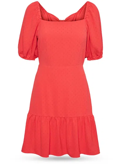 Vero Moda Womens Square Neck Knee Length Midi Dress In Red