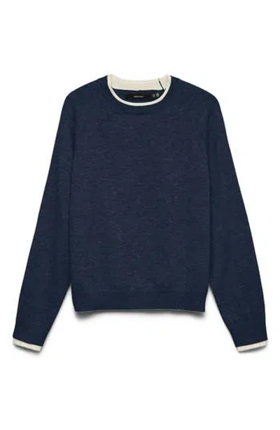 Vero Moda Wonderful Faux Layered Sweater In Blue