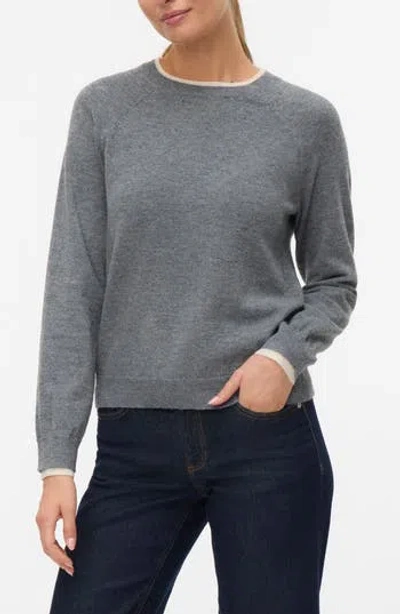 Vero Moda Wonderful Faux Layered Sweater In Gray