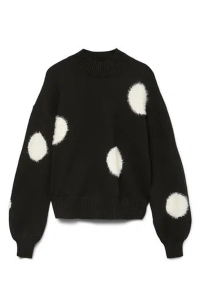Vero Moda Yolanda Polka Dot Mock Neck Sweater In Multi
