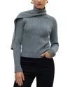 Vero Moda Zoey Wrap Neck Long Sleeve Top In Medium Grey Melange
