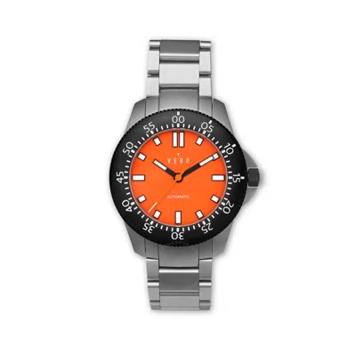Vero Open Water Automatics Orange Dial Men's Watch Db001 In Orange/silver Tone/black