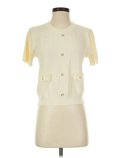 Pre-owned Veronese Short Sleeve Blouse In White