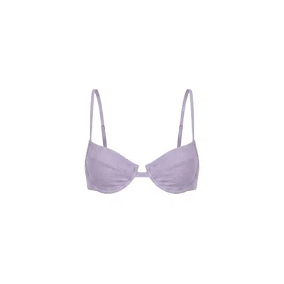 Veroni Swim Women's Purple Allura Lurex Bikini Top In Lilac