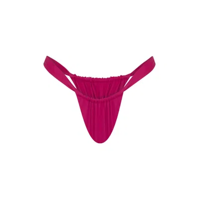 Veroni Swim Women's Ruby Crush Wide Strap Brazilian Bikini Bottom In Red