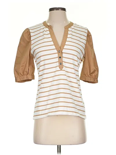 Pre-owned Veronica Beard 3/4 Sleeve Blouse In Brown