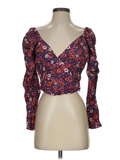 Pre-owned Veronica Beard 3/4 Sleeve Blouse In Burgundy