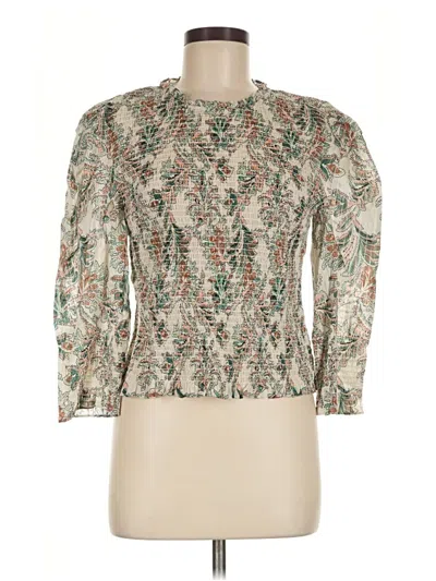 Pre-owned Veronica Beard 3/4 Sleeve Blouse In Silver