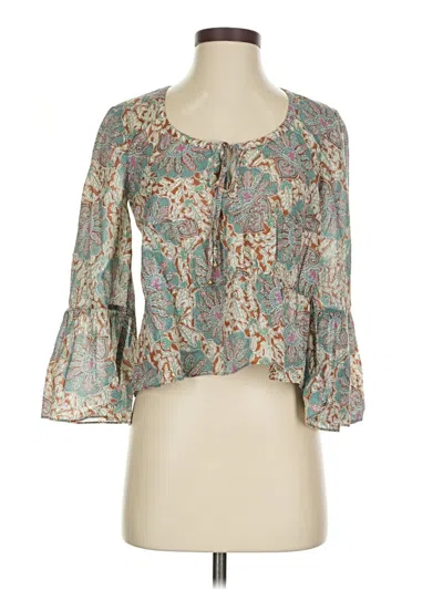 Pre-owned Veronica Beard 3/4 Sleeve Blouse In Teal