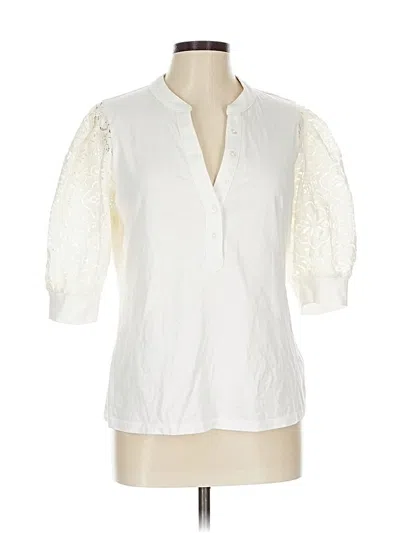 Pre-owned Veronica Beard 3/4 Sleeve Blouse In White