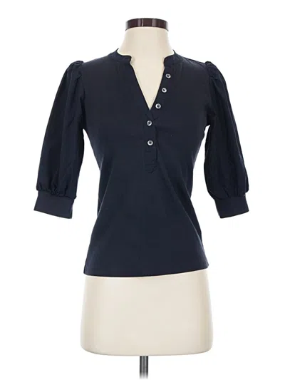 Pre-owned Veronica Beard 3/4 Sleeve Button Down Shirt In Blue