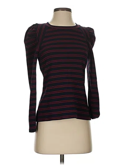 Pre-owned Veronica Beard 3/4 Sleeve Top Black Boatneck Tops