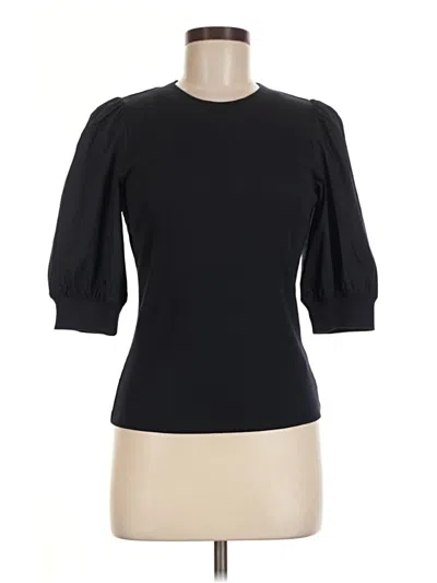 Pre-owned Veronica Beard 3/4 Sleeve Top Black Mock Neckline Tops
