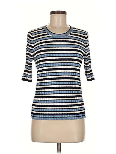 Pre-owned Veronica Beard 3/4 Sleeve Top Blue Boatneck Tops