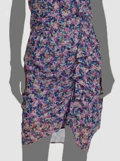 Pre-owned Veronica Beard $348  Women's Blue Silk Chiffon Floral Print Ruched Skirt Size 12