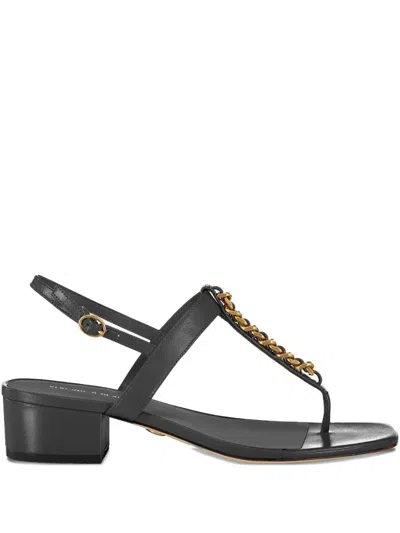 Veronica Beard 38mm Andie Chain-embellished Sandals In Black