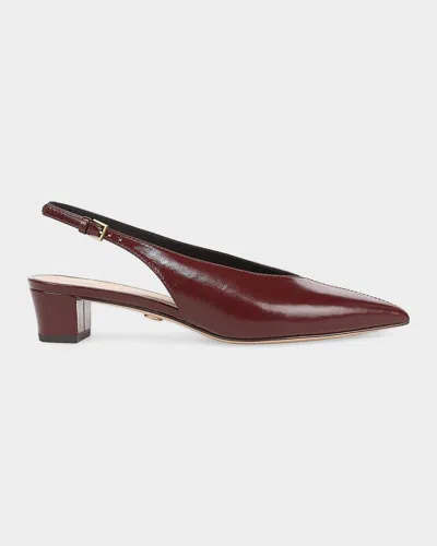 Veronica Beard 40mm Pamela Leather Slingback Pumps In Animal Print