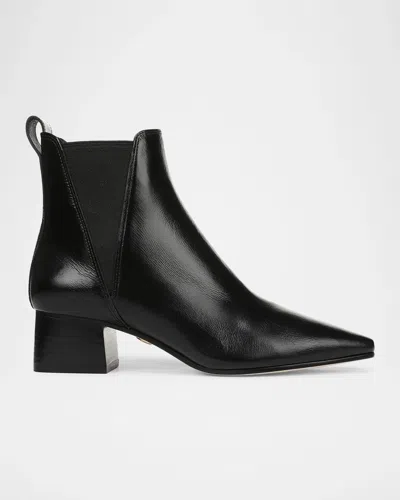 Veronica Beard 45mm Astra Leather Ankle Boots In Black
