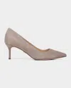 Veronica Beard 65mm Rita Suede Pointed-toe Pumps In Nude