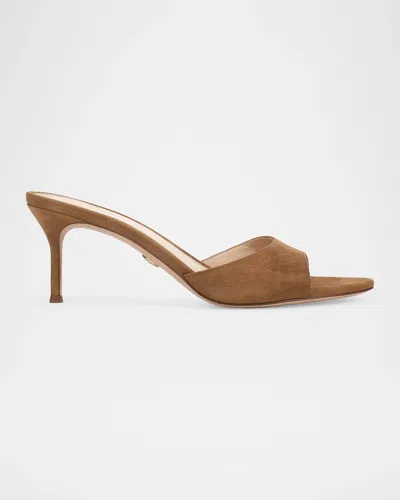 Veronica Beard 65mm Tia Suede Mule Sandals In Brown
