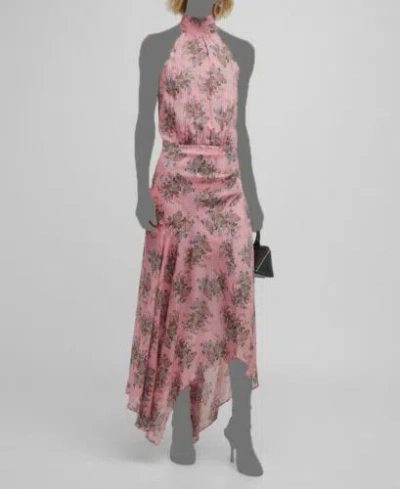 Pre-owned Veronica Beard $698  Women's Pink Silk Paisley Asymmetric Leia Dress Size 10