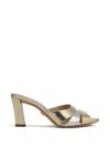 Veronica Beard Cassiel Dressel Metallic Leather Caged Mule Sandals In Gold