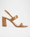 Veronica Beard 75mm Genetta Suede Slingback Sandals In Multi