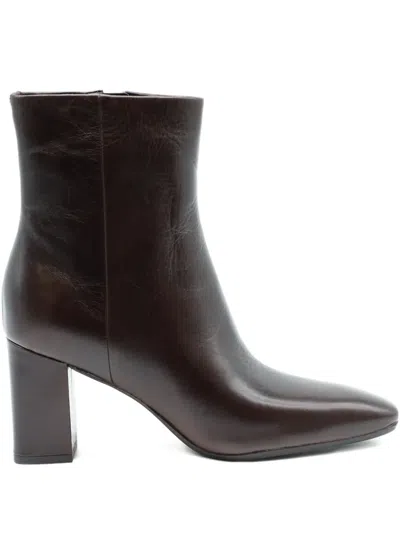 Veronica Beard 76mm Cera Block-heel Boots In Brown